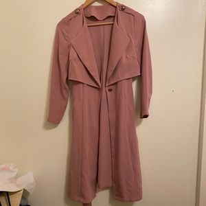 ash pink trench coat
